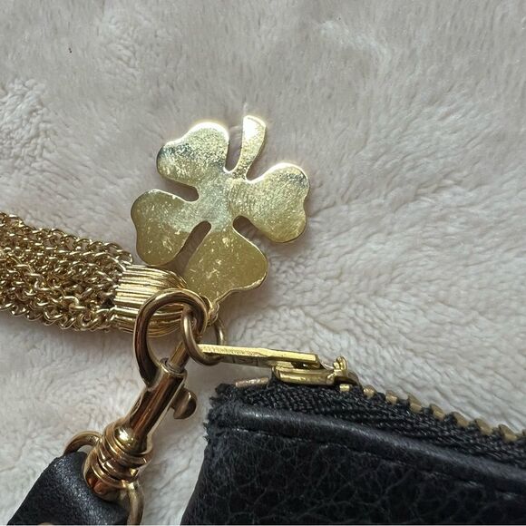 Moss Mills Black Pebbled Leather Wristlet Made in USA - Picture 2 of 13